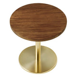Round Acacia Wood Side Table with Metal Base – 20 Inch - End & Side Tables available at Alpine Outlets in Denver