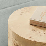 Round Burl Wood Side Table – 16 Inch - End & Side Tables available at Alpine Outlets in Denver