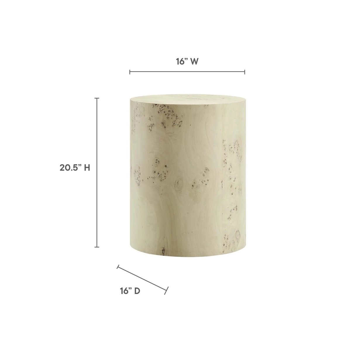 Round Burl Wood Side Table – 16 Inch - End & Side Tables available at Alpine Outlets in Denver