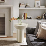 Round Concrete Side Table with Pedestal Base – 18 Inch - End & Side Tables available at Alpine Outlets in Denver