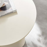 Round Concrete Side Table with Pedestal Base – 18 Inch - End & Side Tables available at Alpine Outlets in Denver