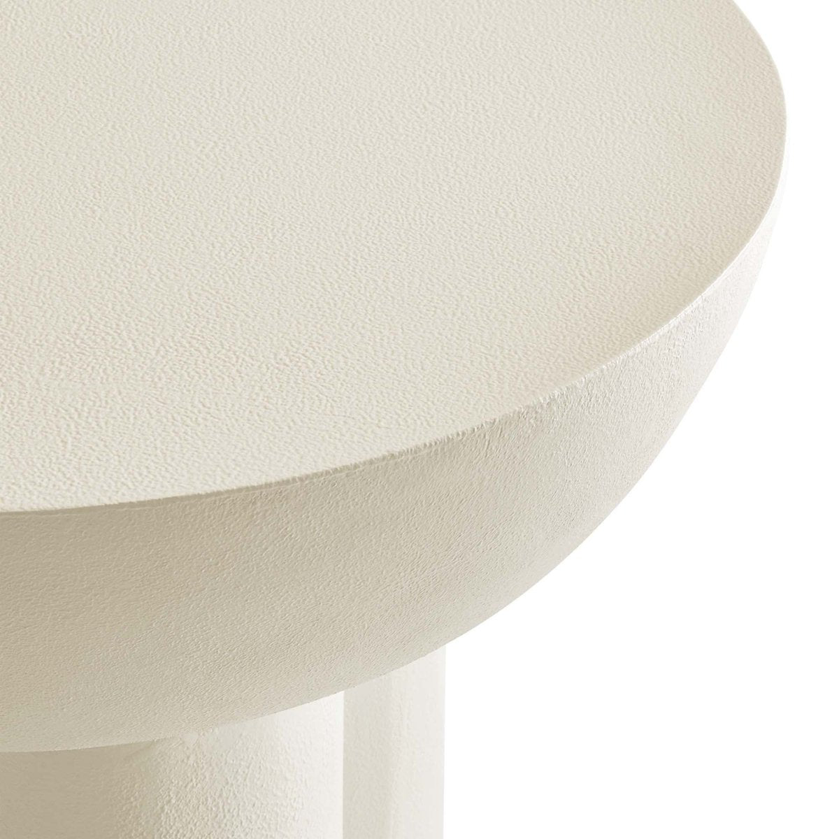 Round Concrete Side Table with Pedestal Base – 18 Inch - End & Side Tables available at Alpine Outlets in Denver