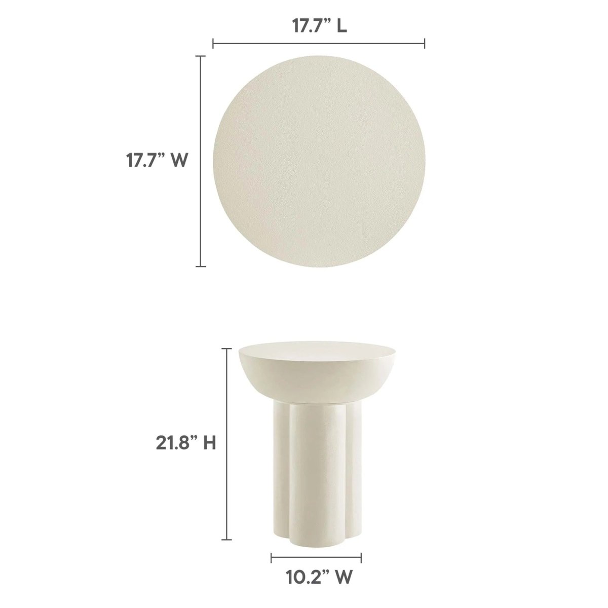 Round Concrete Side Table with Pedestal Base – 18 Inch - End & Side Tables available at Alpine Outlets in Denver
