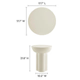 Round Concrete Side Table with Pedestal Base – 18 Inch - End & Side Tables available at Alpine Outlets in Denver