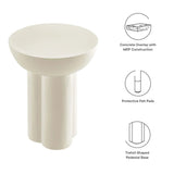 Round Concrete Side Table with Pedestal Base – 18 Inch - End & Side Tables available at Alpine Outlets in Denver