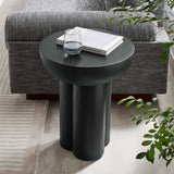 Round Concrete Side Table with Pedestal Base – 18 Inch - End & Side Tables available at Alpine Outlets in Denver
