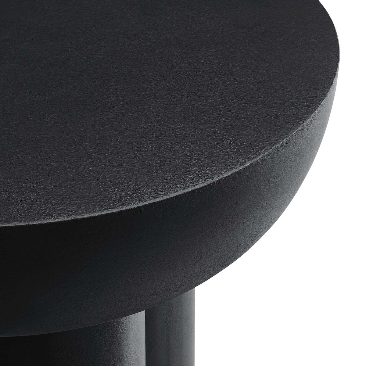 Round Concrete Side Table with Pedestal Base – 18 Inch - End & Side Tables available at Alpine Outlets in Denver