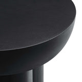 Round Concrete Side Table with Pedestal Base – 18 Inch - End & Side Tables available at Alpine Outlets in Denver