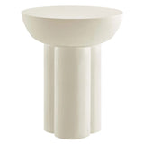 Round Concrete Side Table with Pedestal Base – 18 Inch - End & Side Tables available at Alpine Outlets in Denver