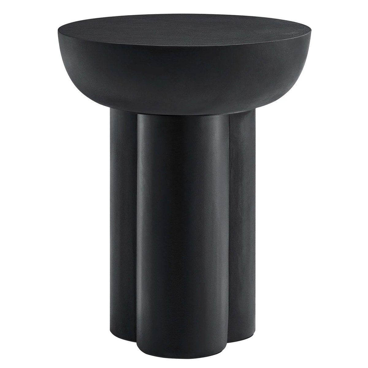 Round Concrete Side Table with Pedestal Base – 18 Inch - End & Side Tables available at Alpine Outlets in Denver