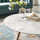 Round Faux Marble Coffee Table with Tripod Base - Coffee Tables available at Alpine Outlets in Denver