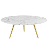 Round Faux Marble Coffee Table with Tripod Base - Coffee Tables available at Alpine Outlets in Denver