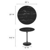 Round Faux Marble Side Table with Pedestal Base – 20 Inch - End & Side Tables available at Alpine Outlets in Denver