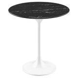 Round Faux Marble Side Table with Pedestal Base – 20 Inch - End & Side Tables available at Alpine Outlets in Denver