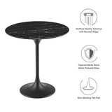 Round Faux Marble Side Table with Pedestal Base – 20 Inch - End & Side Tables available at Alpine Outlets in Denver