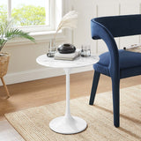 Round Faux Marble Side Table with Pedestal Base – 20 Inch - End & Side Tables available at Alpine Outlets in Denver