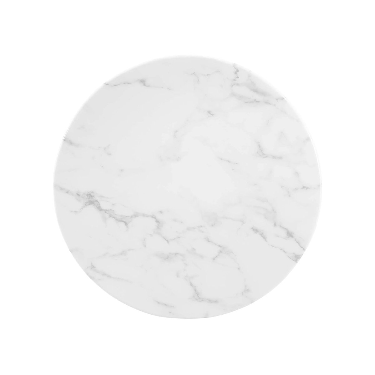 Round Faux Marble Side Table with Pedestal Base – 20 Inch - End & Side Tables available at Alpine Outlets in Denver
