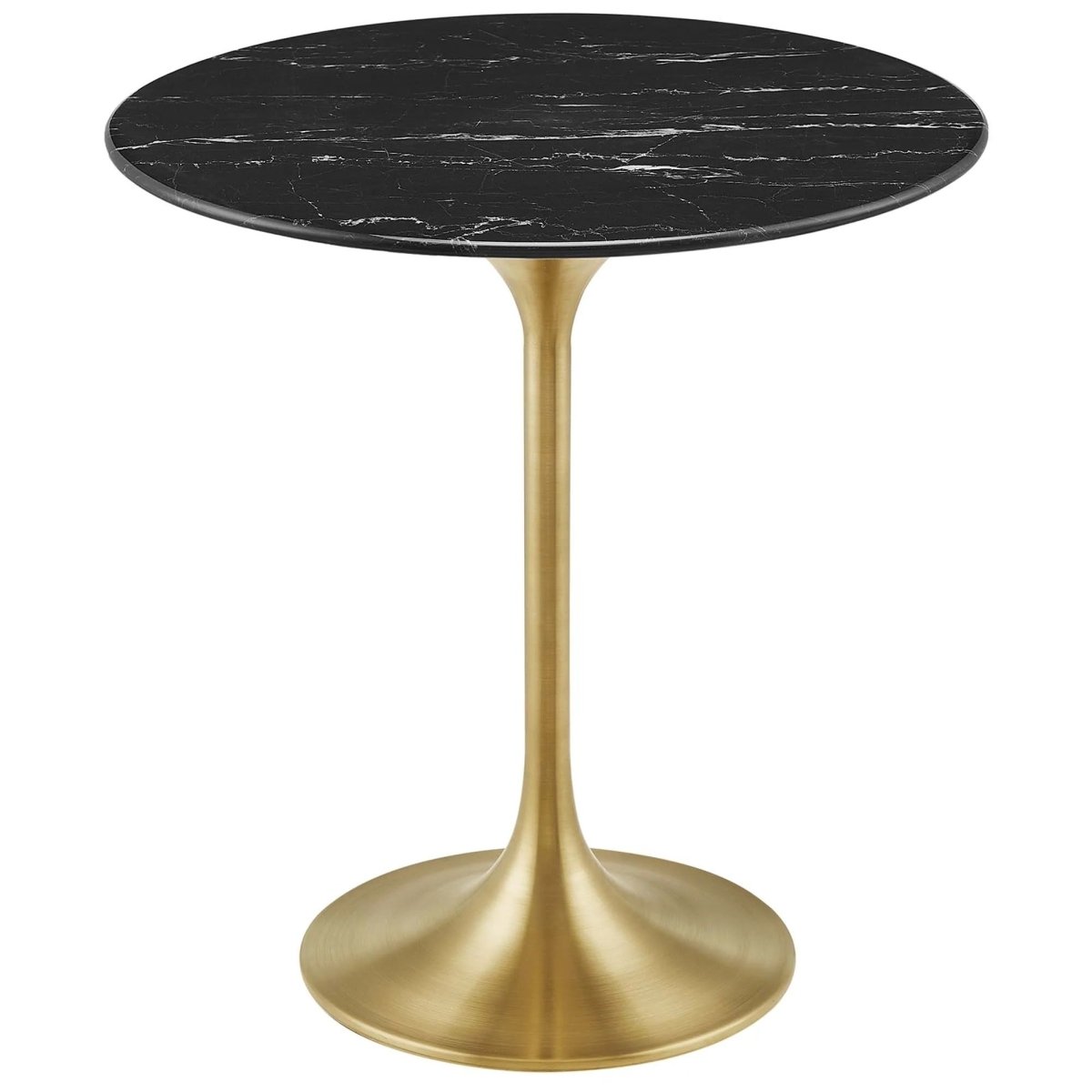 Round Faux Marble Side Table with Pedestal Base – 20 Inch - End & Side Tables available at Alpine Outlets in Denver