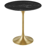 Round Faux Marble Side Table with Pedestal Base – 20 Inch - End & Side Tables available at Alpine Outlets in Denver