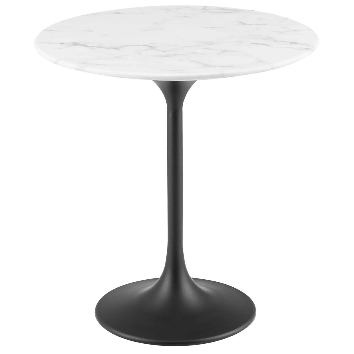 Round Faux Marble Side Table with Pedestal Base – 20 Inch - End & Side Tables available at Alpine Outlets in Denver