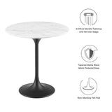 Round Faux Marble Side Table with Pedestal Base – 20 Inch - End & Side Tables available at Alpine Outlets in Denver