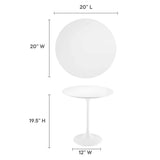 Round High Gloss Side Table with Pedestal Base – 20 Inch - End & Side Tables available at Alpine Outlets in Denver