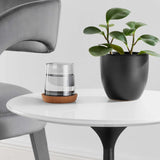 Round High Gloss Side Table with Pedestal Base – 20 Inch - End & Side Tables available at Alpine Outlets in Denver