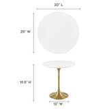 Round High Gloss Side Table with Pedestal Base – 20 Inch - End & Side Tables available at Alpine Outlets in Denver