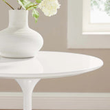 Round High Gloss Side Table with Pedestal Base – 20 Inch - End & Side Tables available at Alpine Outlets in Denver