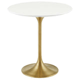 Round High Gloss Side Table with Pedestal Base – 20 Inch - End & Side Tables available at Alpine Outlets in Denver