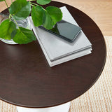 Round High Gloss Side Table with Pedestal Base – 20 Inch - End & Side Tables available at Alpine Outlets in Denver
