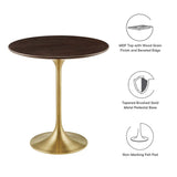 Round High Gloss Side Table with Pedestal Base – 20 Inch - End & Side Tables available at Alpine Outlets in Denver