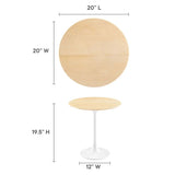 Round High Gloss Side Table with Pedestal Base – 20 Inch - End & Side Tables available at Alpine Outlets in Denver