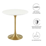 Round High Gloss Side Table with Pedestal Base – 20 Inch - End & Side Tables available at Alpine Outlets in Denver