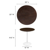 Round High Gloss Side Table with Pedestal Base – 20 Inch - End & Side Tables available at Alpine Outlets in Denver