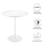 Round High Gloss Side Table with Pedestal Base – 20 Inch - End & Side Tables available at Alpine Outlets in Denver