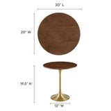 Round High Gloss Side Table with Pedestal Base – 20 Inch - End & Side Tables available at Alpine Outlets in Denver