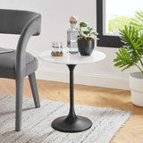 Round High Gloss Side Table with Pedestal Base – 20 Inch - End & Side Tables available at Alpine Outlets in Denver