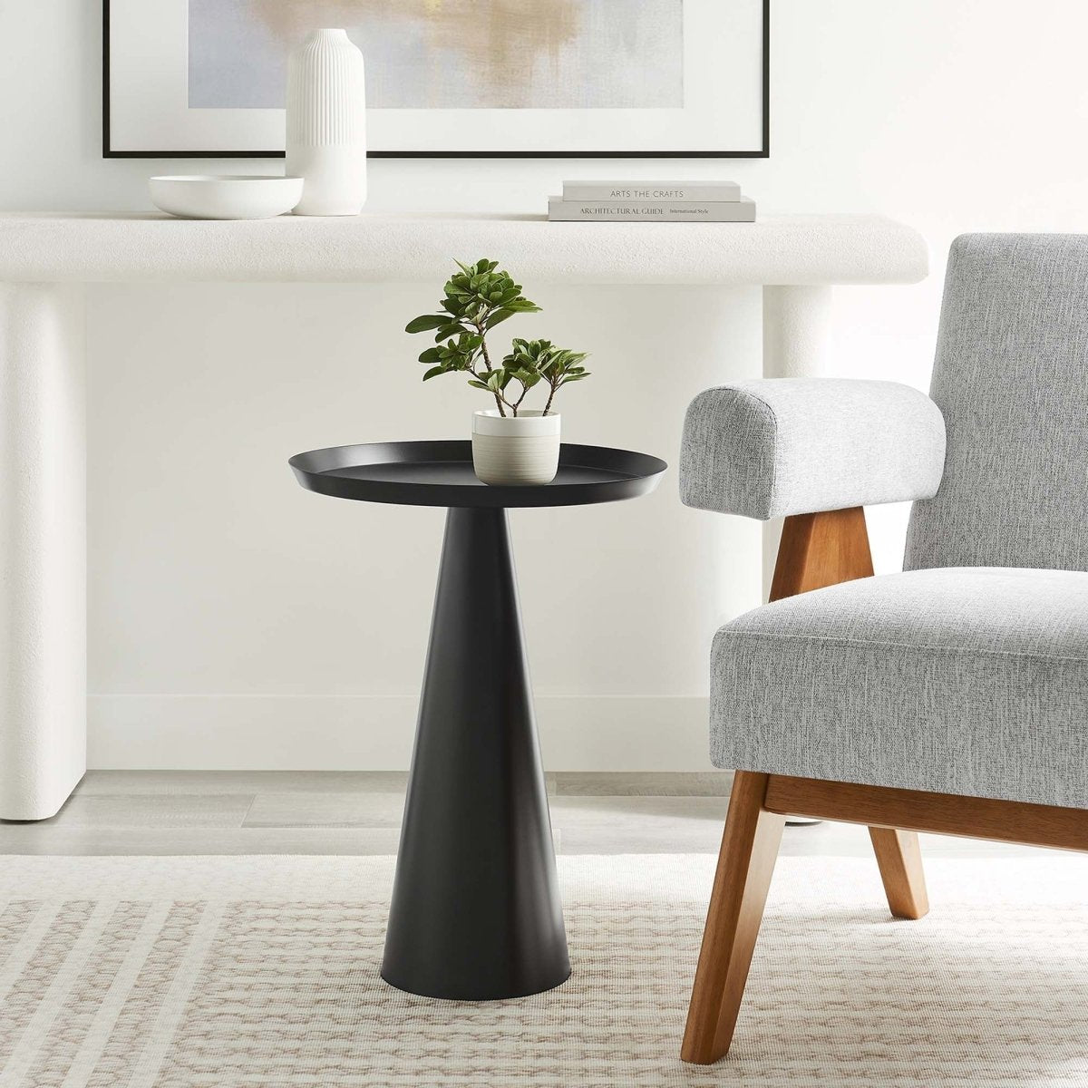 Round Iron Side Table with Raised Rim – 16 Inch - End & Side Tables available at Alpine Outlets in Denver