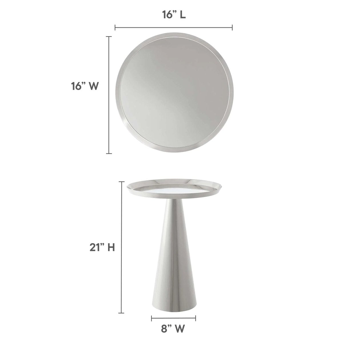 Round Iron Side Table with Raised Rim – 16 Inch - End & Side Tables available at Alpine Outlets in Denver