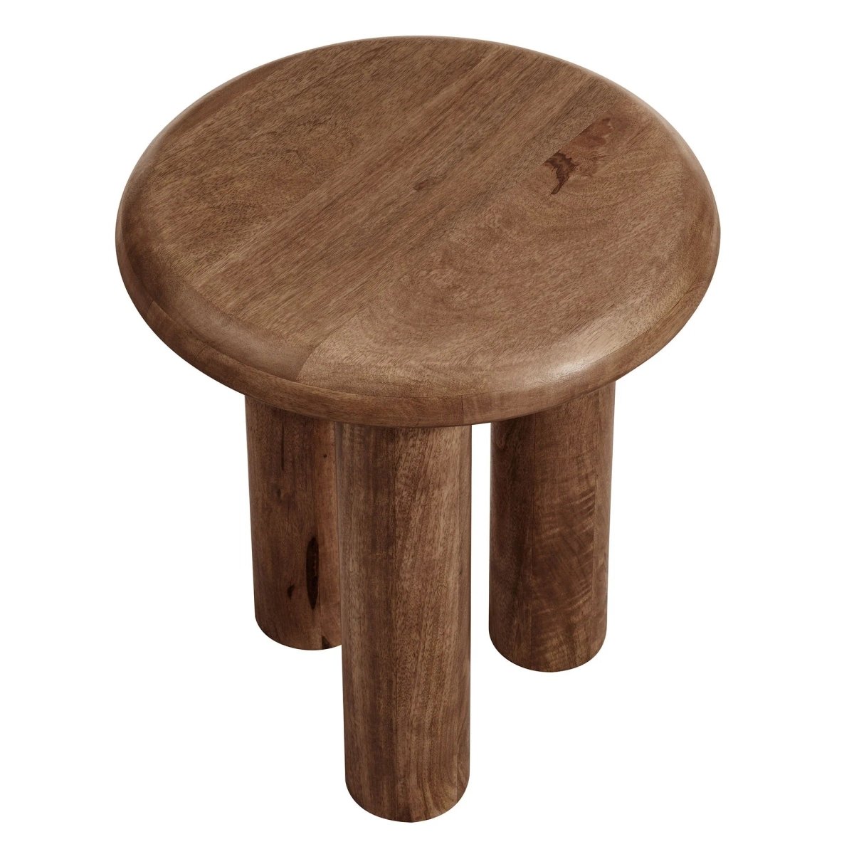 Round Mango Wood Side Table 3 Leg Design – 18 Inch - End & Side Tables available at Alpine Outlets in Denver