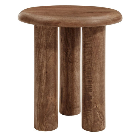 Round Mango Wood Side Table 3 Leg Design – 18 Inch - End & Side Tables available at Alpine Outlets in Denver