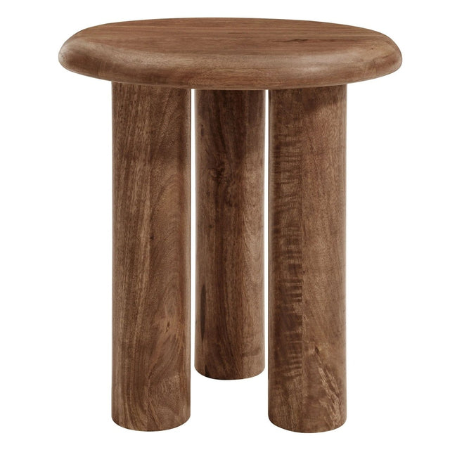 Round Mango Wood Side Table 3 Leg Design – 18 Inch - End & Side Tables available at Alpine Outlets in Denver