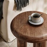 Round Mango Wood Side Table 3 Leg Design – 18 Inch - End & Side Tables available at Alpine Outlets in Denver