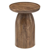Round Mango Wood Side Table Drum Design – 15 Inch - End & Side Tables available at Alpine Outlets in Denver