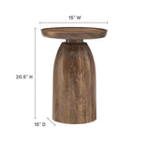 Round Mango Wood Side Table Drum Design – 15 Inch - End & Side Tables available at Alpine Outlets in Denver