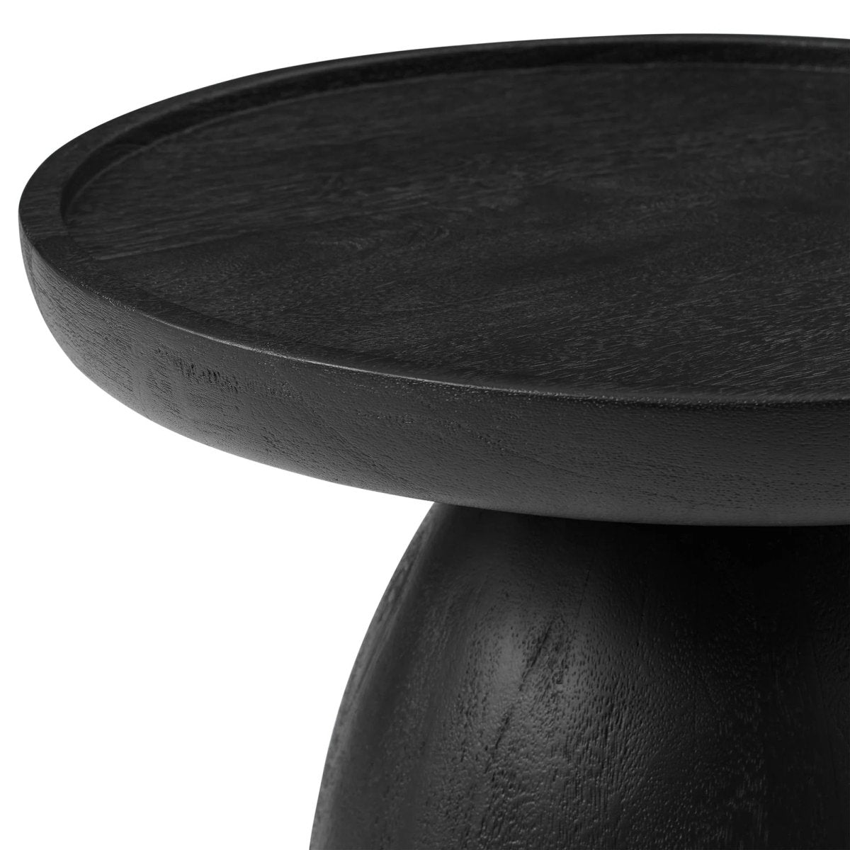 Round Mango Wood Side Table Drum Design – 15 Inch - End & Side Tables available at Alpine Outlets in Denver