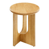 Round Mango Wood Side Table Pedestal Design – 16 Inch - End & Side Tables available at Alpine Outlets in Denver