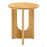 Round Mango Wood Side Table Pedestal Design – 16 Inch - End & Side Tables available at Alpine Outlets in Denver