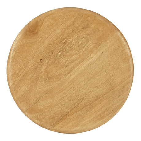 Round Mango Wood Side Table Pedestal Design – 16 Inch - End & Side Tables available at Alpine Outlets in Denver